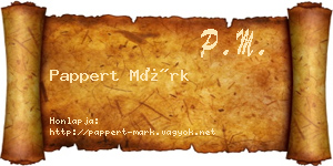 Pappert Márk névjegykártya