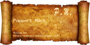 Pappert Márk névjegykártya
